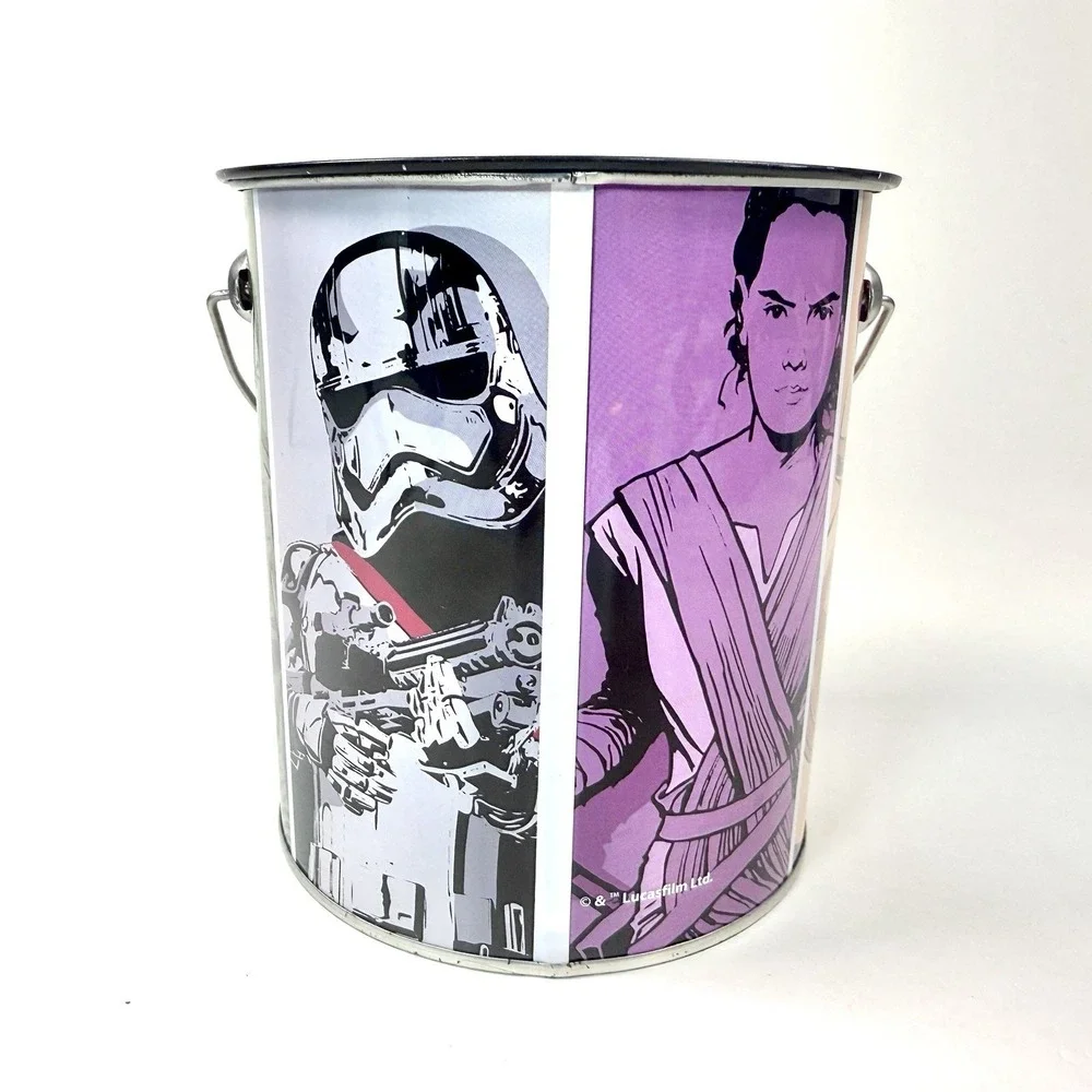 Star Wars Force Awakens Metal‎ Treat Bucket Pail Halloween Tin w Lid Disney